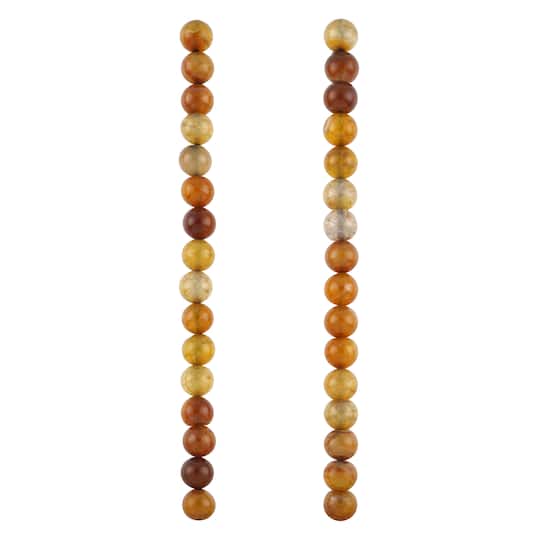 Yellow Crackled Agate Round Beads by Bead Landing™